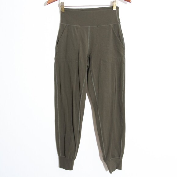 Lululemon Align Jogger Pants 28" Dark Olive Green Nulu High Rise Size 4 - Picture 2 of 13
